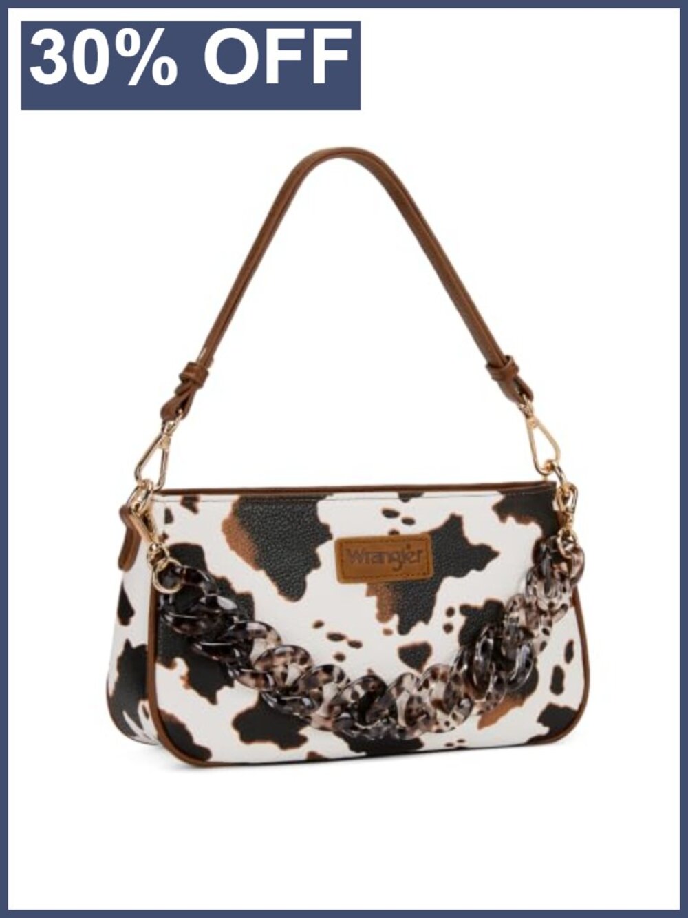 Wrangler Small Cheetah Print Shoulder Bag Clutch Hobo with Acrylic Strap
